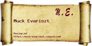 Muck Evariszt névjegykártya